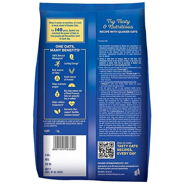 QUAKER OATS REGULAR OATS 1KG