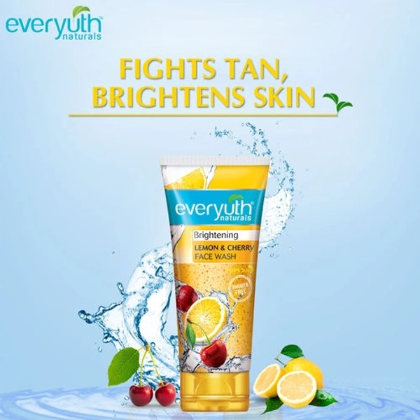 EVERYUTH NATURALS BRIGHTENING LEMON & CHERRY FACE WASH 50GM