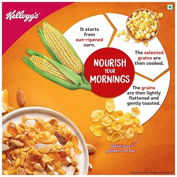 KELLOGGS CORN FLAKES REAL ALMOND HONEY 345GM