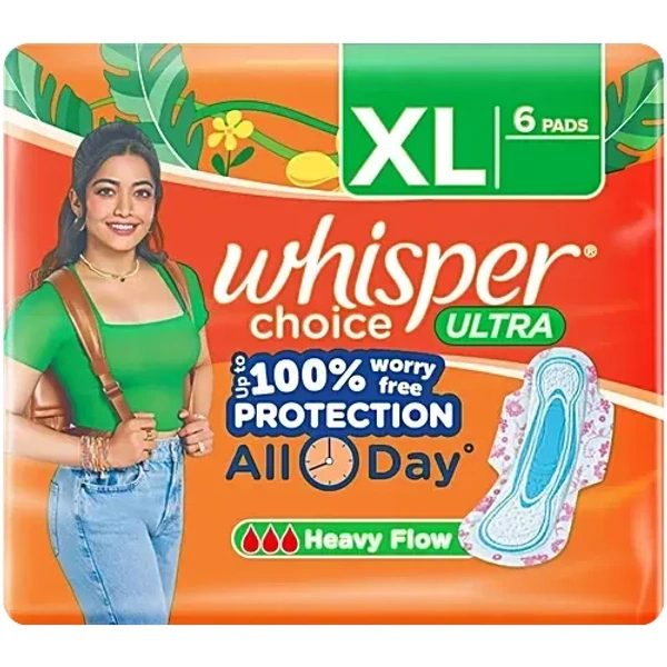 Whisper Choice Ultra Sanitary Pads XL 6 pcs