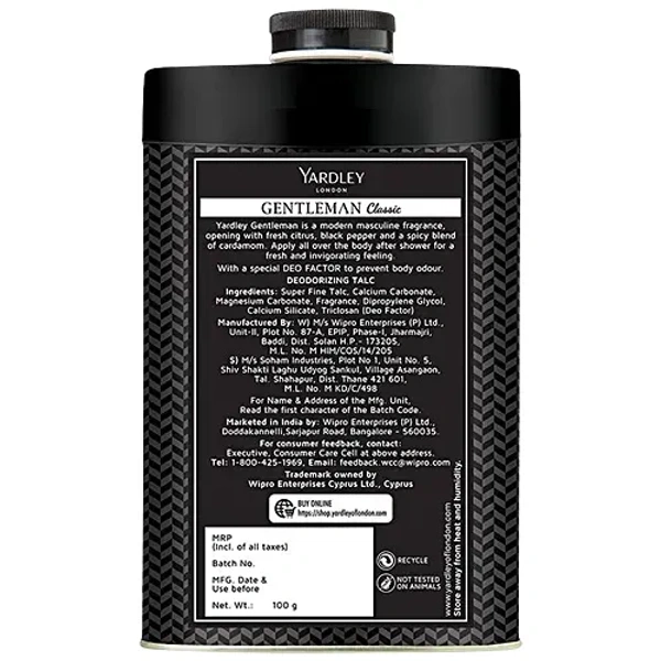 YARDLEY GENTLEMEN CLASSIC DEODORIZING TALC 100 g