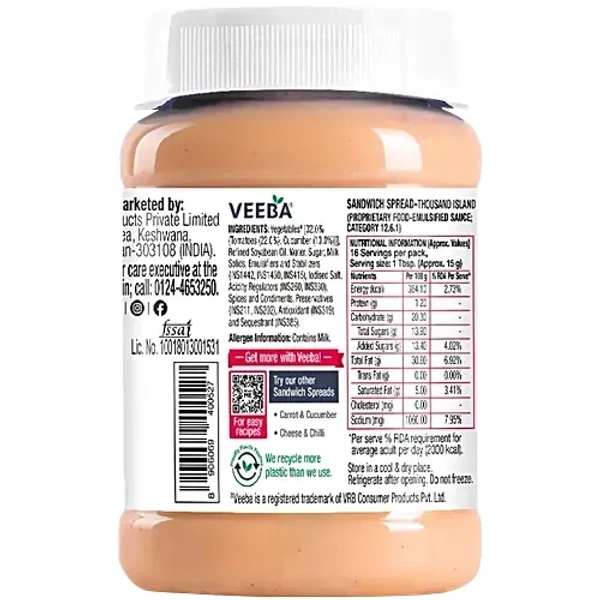 VEEBA THOUSAND ISLAND SANDWICH SPREAD 250GM