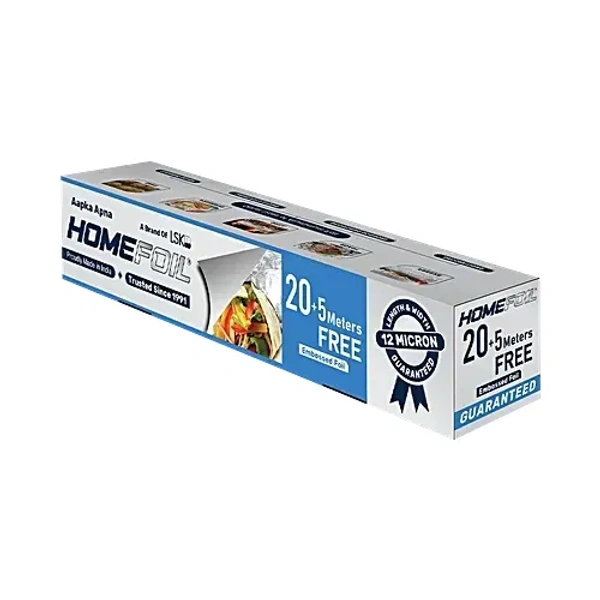 Homefoil Aluminium Foil Silver Embossed - 20m + 5m Free