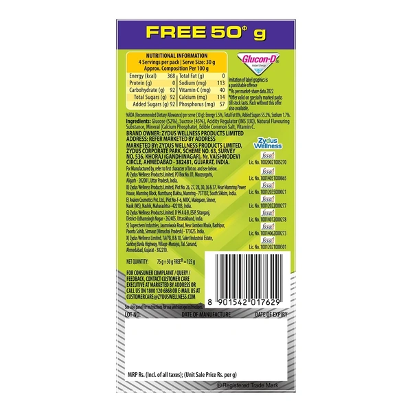 Glucon-D - Nimbu Pani 125 Gm