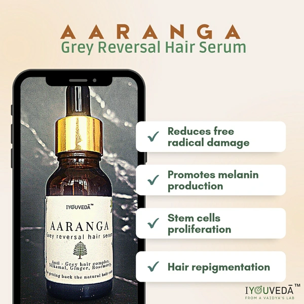 AARANGA GREY REVERSAL HAIR SERUM  - Pale Yellow, 15ml