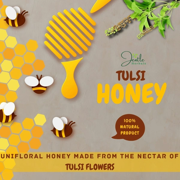 Tulsi Flower Honey No Added Flavour  - Honey Dark, 50g