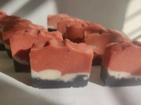 Rose clay Activated Charcoal Soap  - Black And Earthy Red, 75g