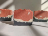 Rose clay Activated Charcoal Soap  - Black And Earthy Red, 75g
