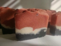 Rose clay Activated Charcoal Soap  - Black And Earthy Red, 75g