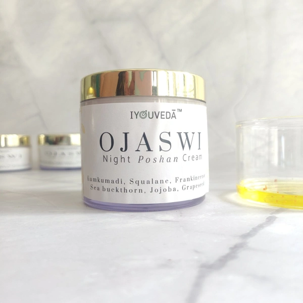 Ojaswi Night Poshan Cream  - Pale Yellow, 100g