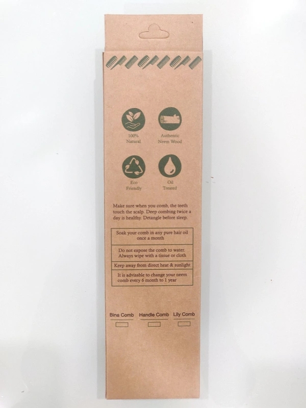 Neem Wood Comb  - Wooden, 7.5"