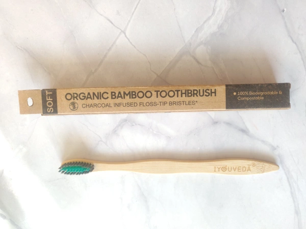 Charcoal Bamboo Toothbrush  - Neem Charcoal infused