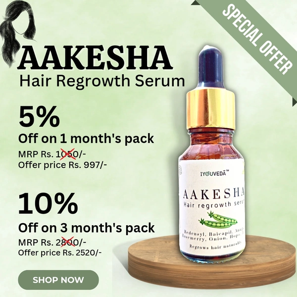 Aakesha Hair Regrowth Serum 3 Month Pack - 120ml