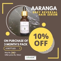 3 Month Pack Aaranga Grey Reversal Hair Serum  - White, 120 ml