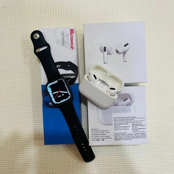 W17 SERIES 7 SMART WATCH And Airpods Pro Combo
