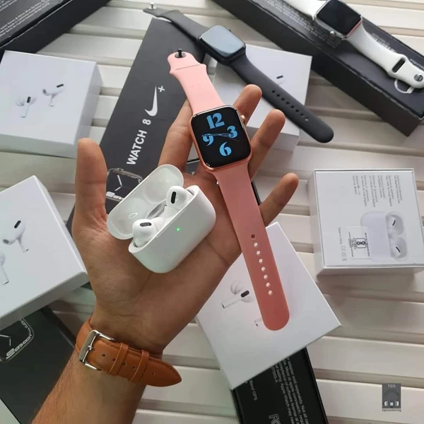 APPLE WATCH SERIES 8 AND AIRPODS PRO 2 Tws COMBO - pink