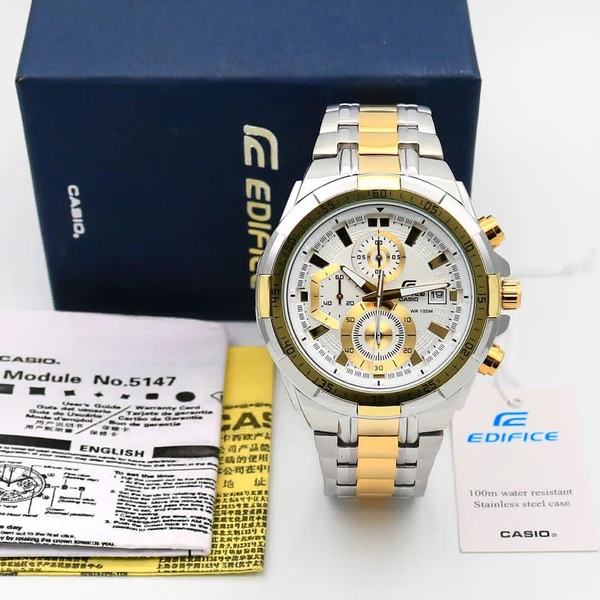 Casio# Edifice EFR-539 - Silver Gold