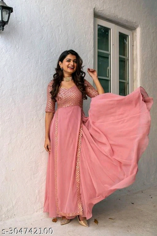 New Fancy Embroldery Sequence Work Fancy Gown With  Party Wear - S M L XL XXL XXXL
