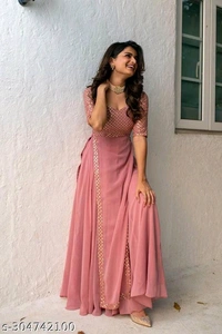 New Fancy Embroldery Sequence Work Fancy Gown With  Party Wear - S M L XL XXL XXXL