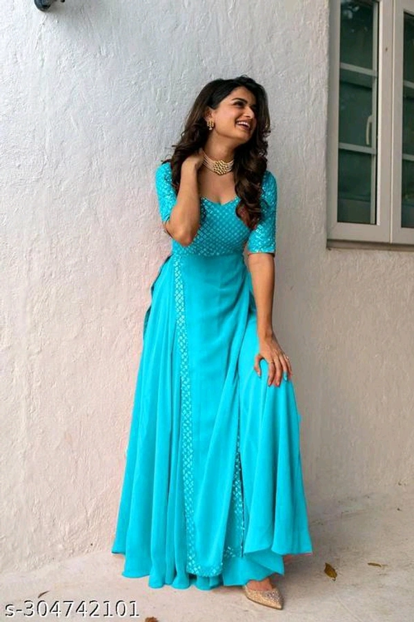 New Fancy Embroldery Sequence Work Fancy Gown With  Party Wear - S M L XXL XXXL