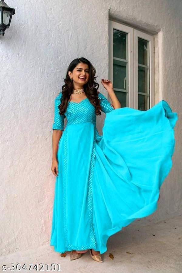 New Fancy Embroldery Sequence Work Fancy Gown With  Party Wear - S M L XXL XXXL