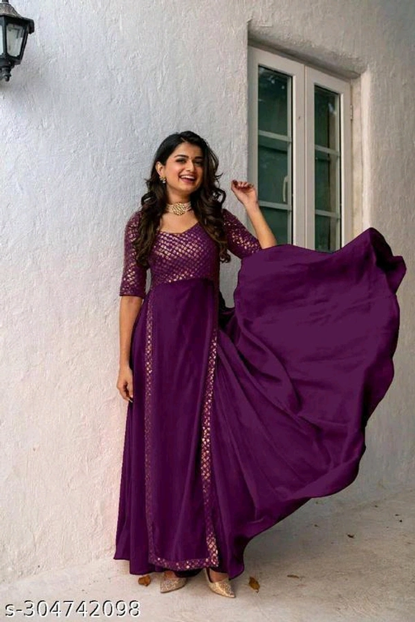New Fancy Embroldery Sequence Work Fancy Gown With  Party Wear - S L X xXL XXXL