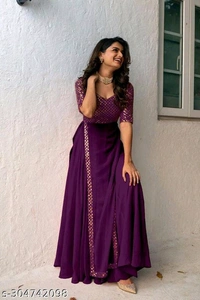 New Fancy Embroldery Sequence Work Fancy Gown With  Party Wear - S L X xXL XXXL