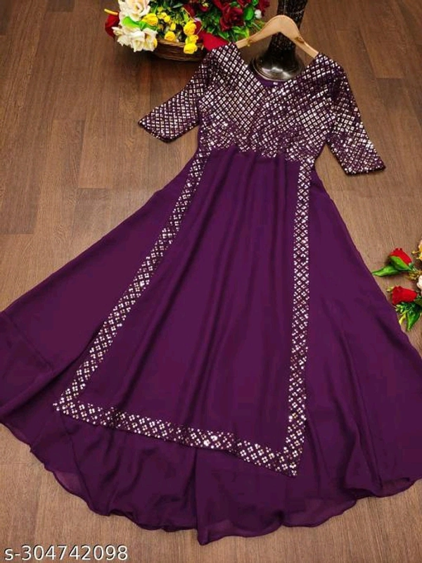 New Fancy Embroldery Sequence Work Fancy Gown With  Party Wear - S L X xXL XXXL