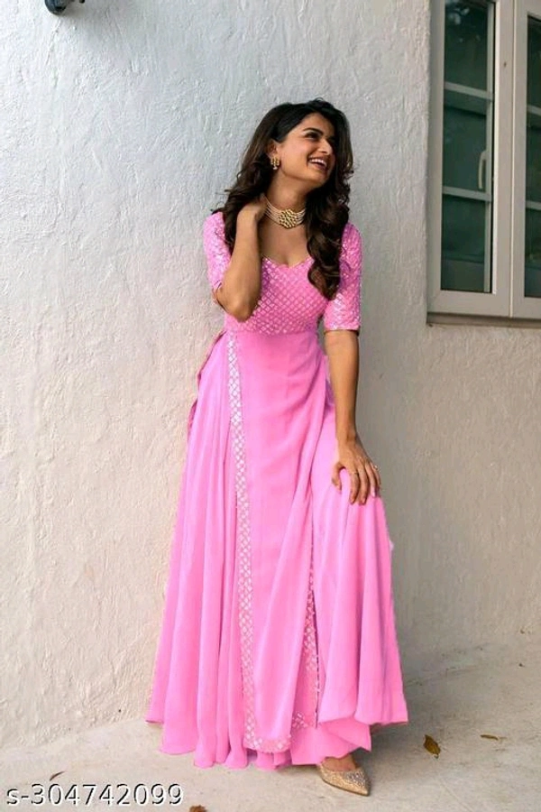 New Fancy Embroldery Sequence Work Fancy Gown With  Party Wear - S M L XXL XXXL
