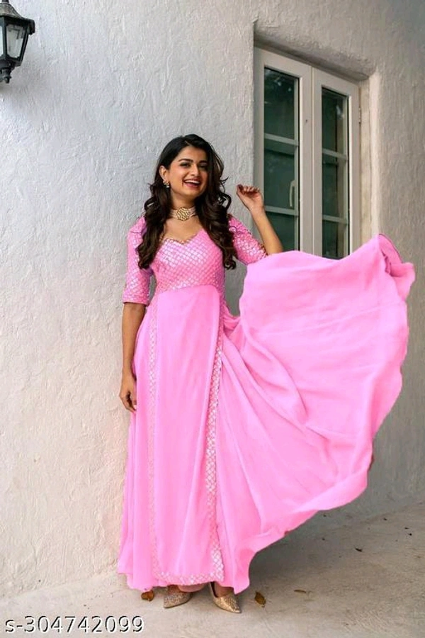 New Fancy Embroldery Sequence Work Fancy Gown With  Party Wear - S M L XXL XXXL