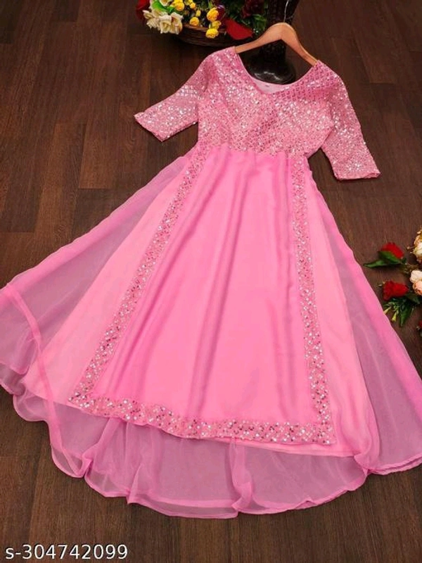 New Fancy Embroldery Sequence Work Fancy Gown With  Party Wear - S M L XXL XXXL