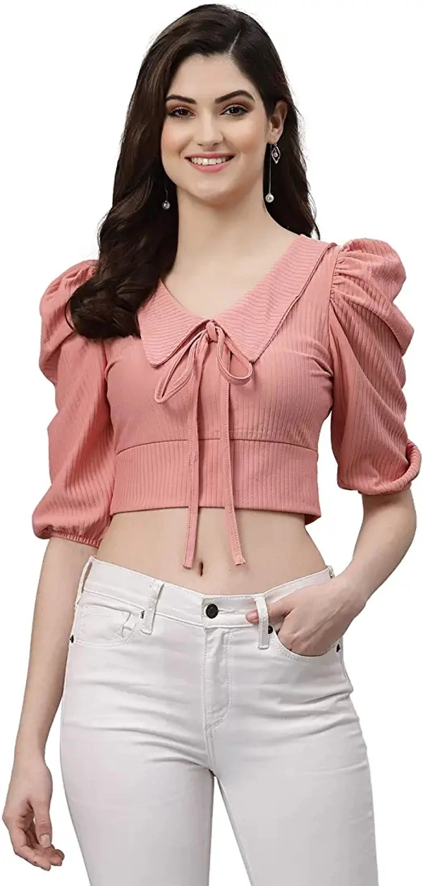 SIRIL Women's Lycra Solid Crop Top - Bay of Many, Xl