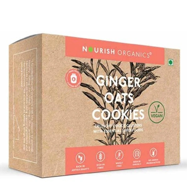 GINGER OATS COOKIES NOURISH ORGANIC - 120G