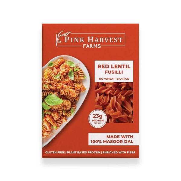 PINK HARVEST RED LENTIL FUSILLI PASTA - 200G