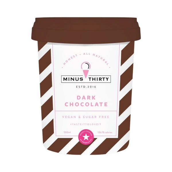 MINUS THIRTY DARK CHOCOLATE VEGAN & SUGARFREE - 500ML