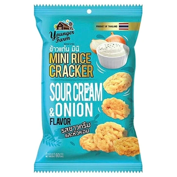 YOUNGER FARM MINI RICE CRACKER SOUR CREAM ONION - 60G