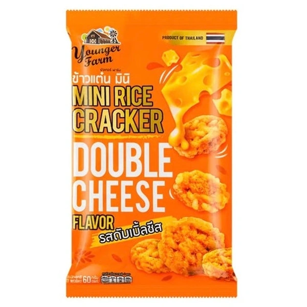 YOUNGER FARM MINI RICE CRACKER DOUBLE CHEESE - 60G