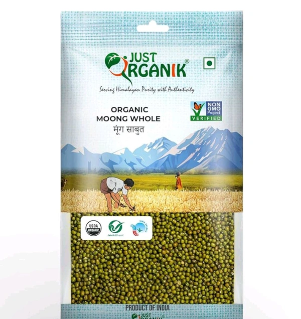 MOONG WHOLE JUST ORGANIK - 500G