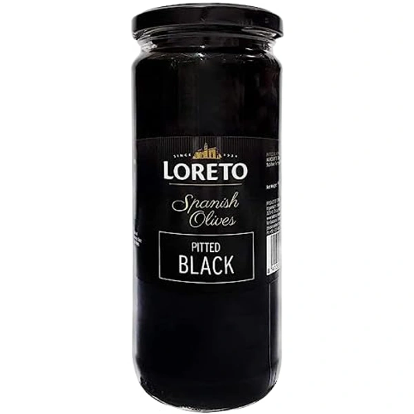 LORETO PITTED BLACK OLIVES - 430G