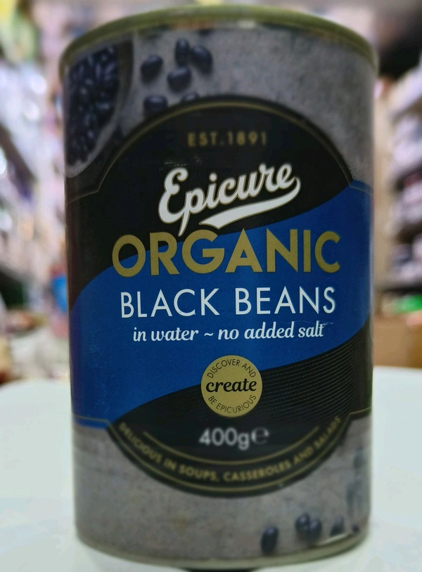 EPICURE ORGANIC  BLACK BEANS  - 400ge