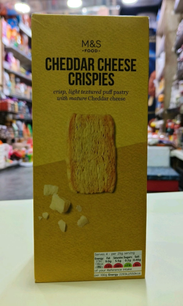 M & S CHEDDAR CHEESE CRISPIES - 2×100ge