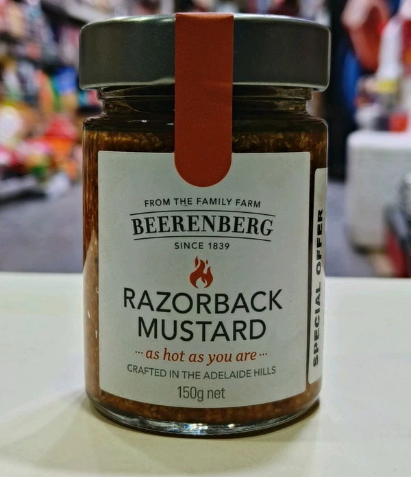 BEERENBERG RAZORBACK MUSTARD  - 150g Net