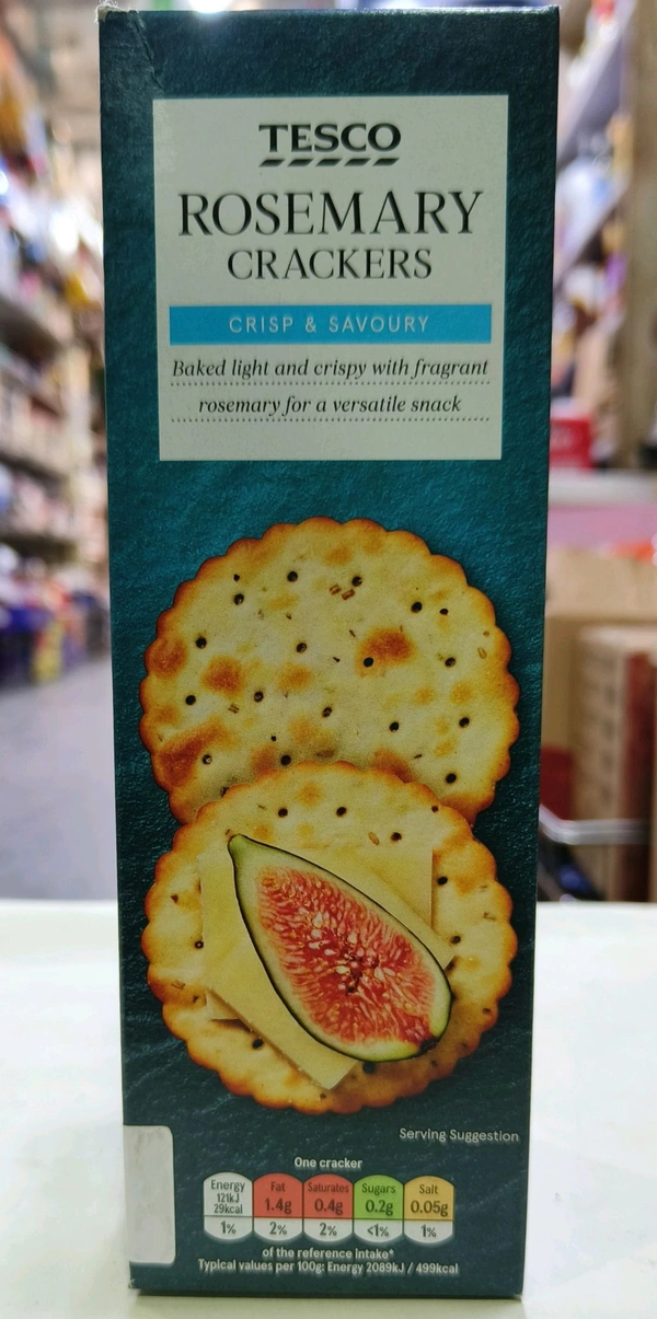 TESCO ROSEMARY CRACKERS  - 185ge