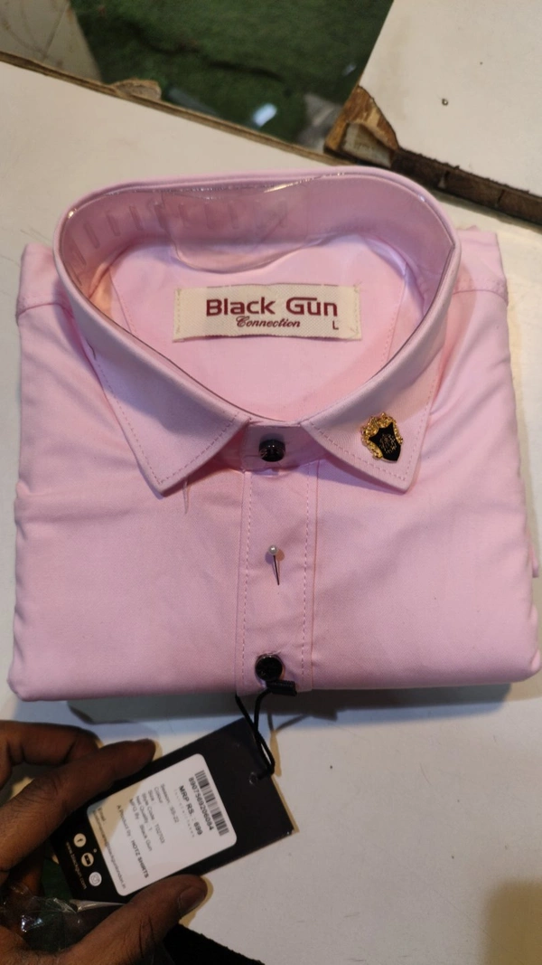 Men Paarty Wear Shirt - Pink Lace, M