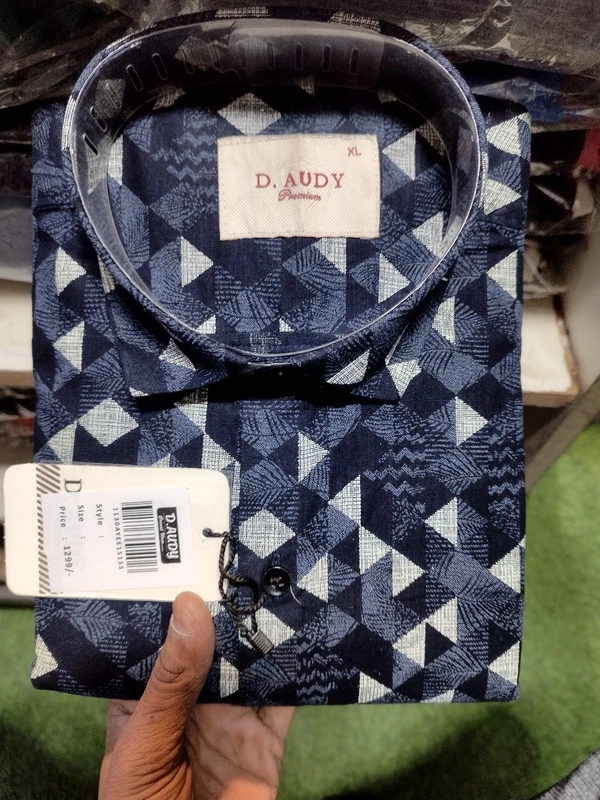 Men Full Printed Shirt  - L