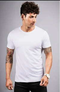Men Zara Neck Tshirt  - Black, XL