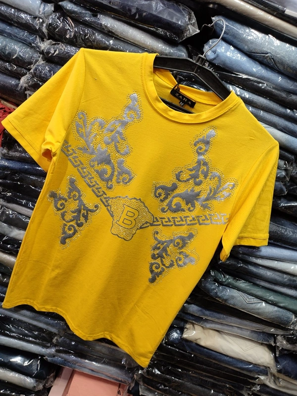 Men Ston Wark Tshirt Cotton Laycra - L