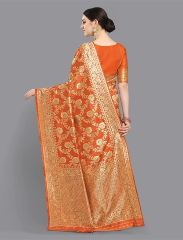 Women Banarasi Silk Blend Saree - Mustard