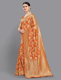Women Banarasi Silk Blend Saree - Mustard