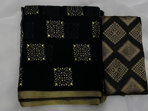 Printed Daily Wear Chiffon Saree - Black
